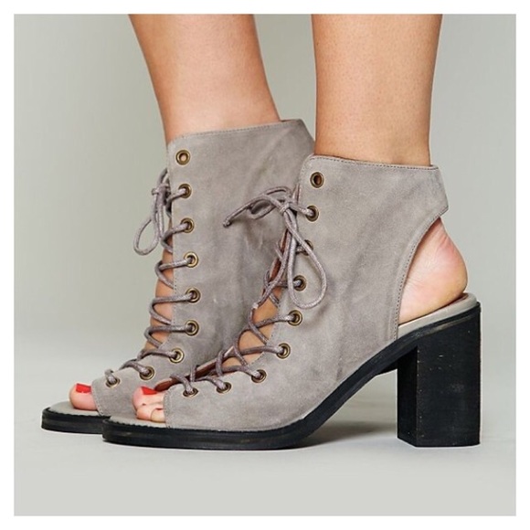 Jeffrey Campbell Shoes - Jeffrey Campbell Minimal Lace Up Heel Grey Suede 7